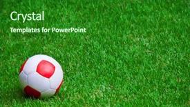  Presentation with soccer - Colorful slide deck enhanced with nanobody - red and white soccer ball backdrop and a forest green colored foreground