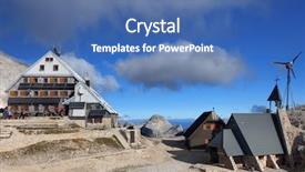  Presentation with mountain - Cool new PPT theme with nanobody - triglavski dom na kredarici mountain backdrop and a  colored foreground