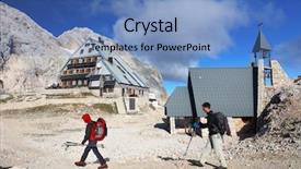  Presentation with jin ding monastry mountain - Slide set with nanobody - triglavski dom na kredarici mountain background and a teal colored foreground