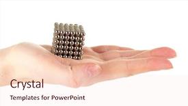  Presentation with toy - Beautiful theme featuring nanostructure - neocube toy on woman hand backdrop and a lemonade colored foreground