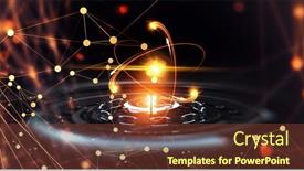  Presentation with nanotechnology - PPT theme featuring nanotechnology-molecule-model-image-mixed background and a tawny brown colored foreground