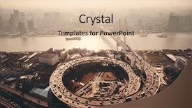  Presentation with bridge over troubled waters - Beautiful PPT theme featuring nanpu bridge over huangpu river backdrop and a lemonade colored foreground