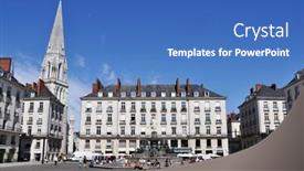  Presentation with royal - Presentation theme enhanced with nantes-france-circa-august-2011 background and a teal colored foreground