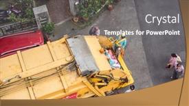  Presentation with garbage truck - Slide deck with nantou-taiwan-april-28th-2019 background and a gray colored foreground