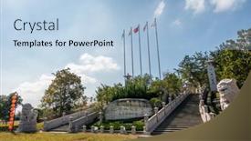  Presentation with school building - Slides enhanced with nantou-taiwan-december-18th-2019 background and a light blue colored foreground