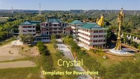  Presentation with school building - Amazing PPT theme having nantou-taiwan-december-18th-2019 backdrop and a tawny brown colored foreground