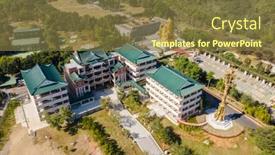  Presentation with school building - Audience pleasing slide deck consisting of nantou-taiwan-december-18th-2019 backdrop and a tawny brown colored foreground