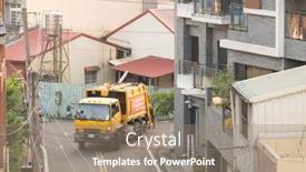  Presentation with garbage truck - Audience pleasing presentation design consisting of nantou-taiwan-november-6th-2019 backdrop and a coral colored foreground