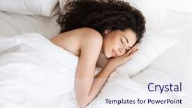  Presentation with linen - Theme with nap - image of pretty woman 20s background and a sky blue colored foreground