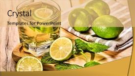  Presentation with green life - PPT layouts enhanced with green mohito drink a mint background and a yellow colored foreground