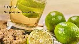  Presentation with healthy drink - Slide deck having country life light background slanted background and a gold colored foreground