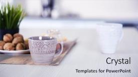  Presentation with napkin - Theme featuring napkin in the kitchen close background and a light gray colored foreground