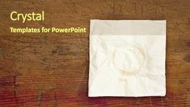  Presentation with table napkin - PPT layouts consisting of napkin with coffee stains background and a tawny brown colored foreground