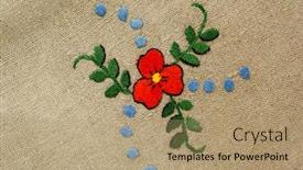  Presentation with embroidery - Beautiful presentation theme featuring napkin with handmade embroidery backdrop and a coral colored foreground