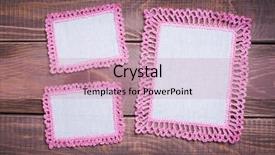 Presentation with napkin - PPT theme having napkin with pink lace on the wooden background background and a coral colored foreground