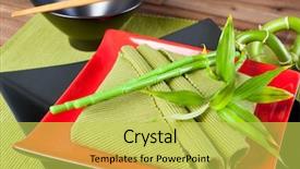  Presentation with napkins - PPT theme consisting of napkins on a festive japanese background and a yellow colored foreground