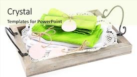  Presentation with napkins - PPT theme featuring napkins with easter decoration isolated on white background and a blonde colored foreground