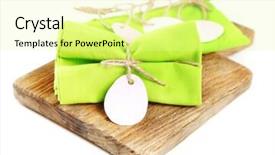  Presentation with napkins - PPT layouts featuring napkins with easter decoration isolated on white background and a blonde colored foreground