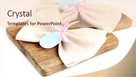  Presentation with napkins - Cool new PPT layouts with napkins with easter decoration isolated on white backdrop and a lemonade colored foreground