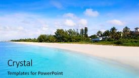  Presentation with florida beach - Beautiful PPT layouts featuring naples beach in sunny day backdrop and a light blue colored foreground