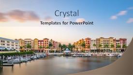  Presentation with florida - Colorful PPT layouts enhanced with naples florida usa downtown skyline at dusk backdrop and a light blue colored foreground
