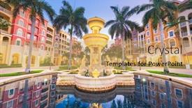  Presentation with florida - Slides having naples florida usa town skyline and city plaza at twilight background and a coral colored foreground