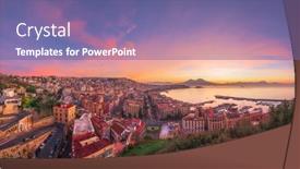  Presentation with skyline - Presentation consisting of naples-italy-aerial-skyline background and a  colored foreground