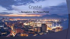  Presentation with skyline - Presentation theme enhanced with naples-italy-city-skyline-overlooking background and a  colored foreground