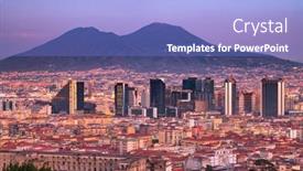  Presentation with skyline - Presentation featuring naples-italy-with-the-financial background and a light blue colored foreground