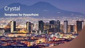  Presentation with skyline - Presentation theme having naples-italy-with-the-financial background and a ocean colored foreground