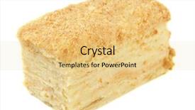  Presentation with cake - PPT theme featuring napoleon cake isolated on white background and a yellow colored foreground