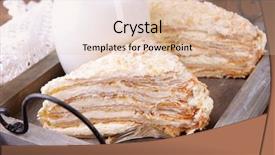  Presentation with old wooden table food - Presentation design having napoleon cake on wooden tray background and a lemonade colored foreground