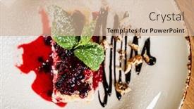  Presentation with sauce - Slides featuring napoleon-cake-wiht-berry-sauce background and a coral colored foreground