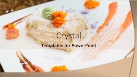  Presentation with sauce - Slide deck featuring napoleon-cake-with-berry-sauce background and a lemonade colored foreground