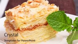  Presentation with mint - Presentation theme having napoleon cake with fresh mint background and a yellow colored foreground