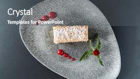  Presentation with vanilla - Slides featuring napoleon cake with vanilla cream background and a gray colored foreground