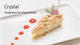  Presentation with cake - PPT theme consisting of napoleon cake background and a white colored foreground