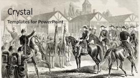  Presentation with syria - PPT theme featuring napoleon iii adressing troops departing background and a soft green colored foreground