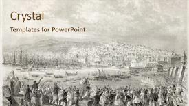  Presentation with crash landing on you - Theme having napoleon iii and empress eugenie background and a sky blue colored foreground