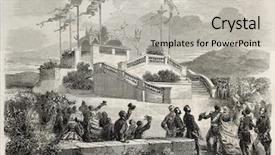  Presentation with journal - Audience pleasing theme consisting of napoleon iii and empress eugenie backdrop and a light gray colored foreground