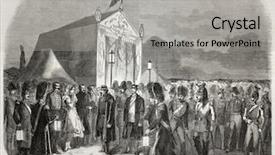  Presentation with military - PPT theme enhanced with napoleon iii visiting chalon military background and a light gray colored foreground