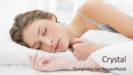  Presentation with peaceful - PPT layouts having napping lying under the cover background and a  colored foreground