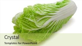 Presentation with napa - Slides consisting of napza - fresh napa chinese cabbage isolated background and a yellow colored foreground