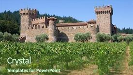  Presentation with napa - Presentation theme having napza - napa valley vineyard and castle background and a  colored foreground