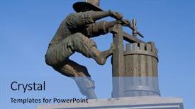  Presentation with napa - Colorful PPT theme enhanced with napza - statue of a man making backdrop and a  colored foreground