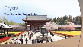  Presentation with powerful - PPT theme with nara-japan-2-april-2019 background and a sky blue colored foreground