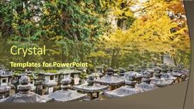  Presentation with lanterns - Beautiful PPT theme featuring nara japan japanese lanterns backdrop and a tawny brown colored foreground