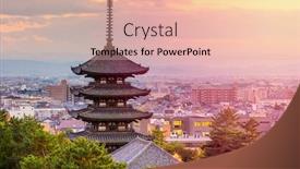  Presentation with dusk - Presentation theme enhanced with nara-japan-pagoda-and-cityscape background and a lemonade colored foreground