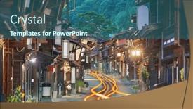  Presentation with pre historic of india - Presentation theme with narai-juku-nagano-japan-historic and a ocean colored foreground