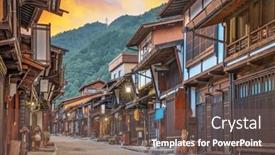  Presentation with japan - Slides enhanced with narai-juku-nagano-japan-historic background and a violet colored foreground